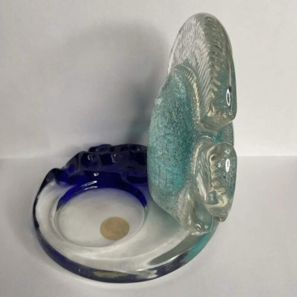 VTG‎ PartyLite Art Glass Sparkly Tropical Fish Tea Light Candle Holder 4